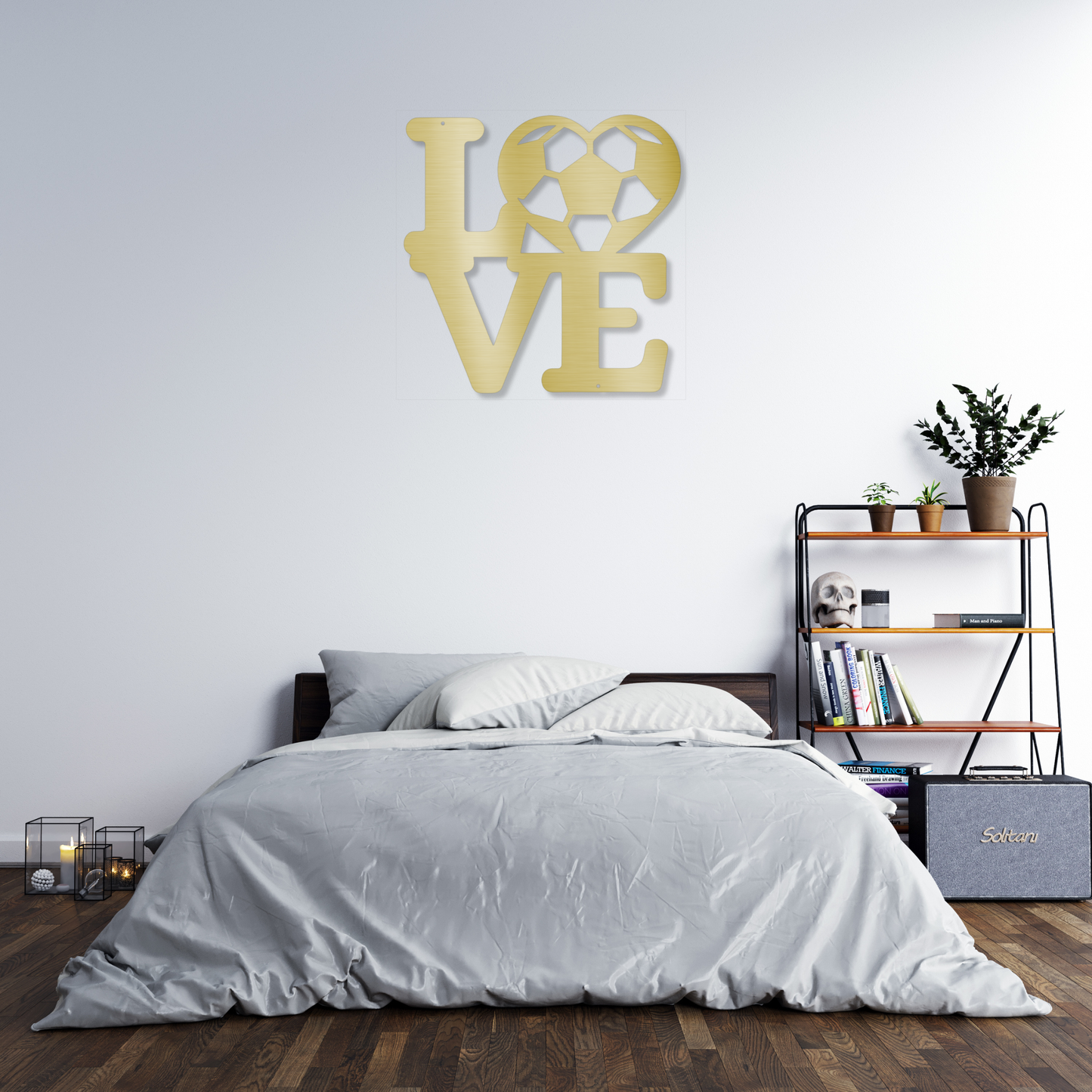 LOVE Soccer Metal Wall Art