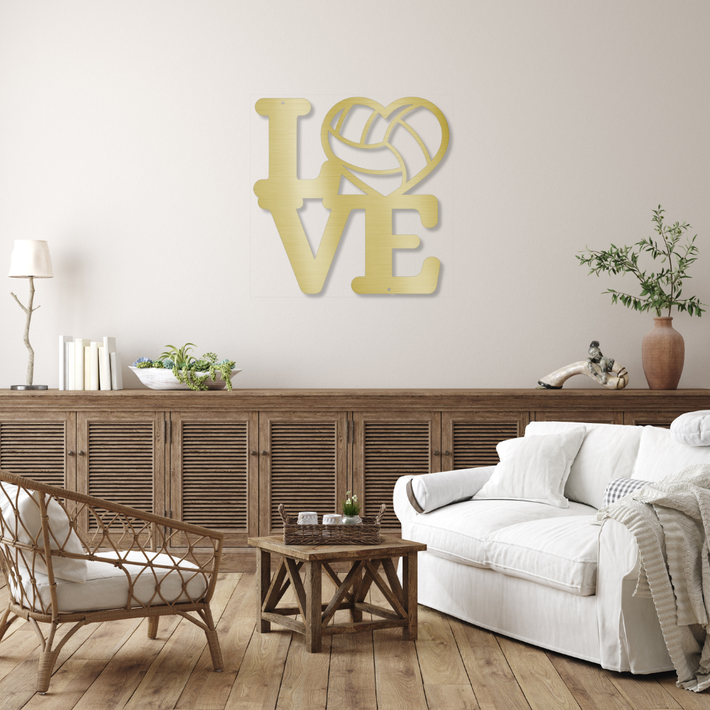 LOVE Volleyball Metal Wall Art