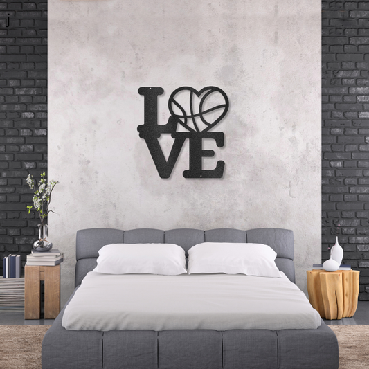 LOVE Basketball Metal Wall Art