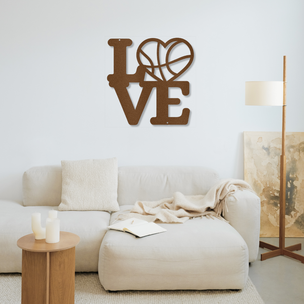 LOVE Basketball Metal Wall Art