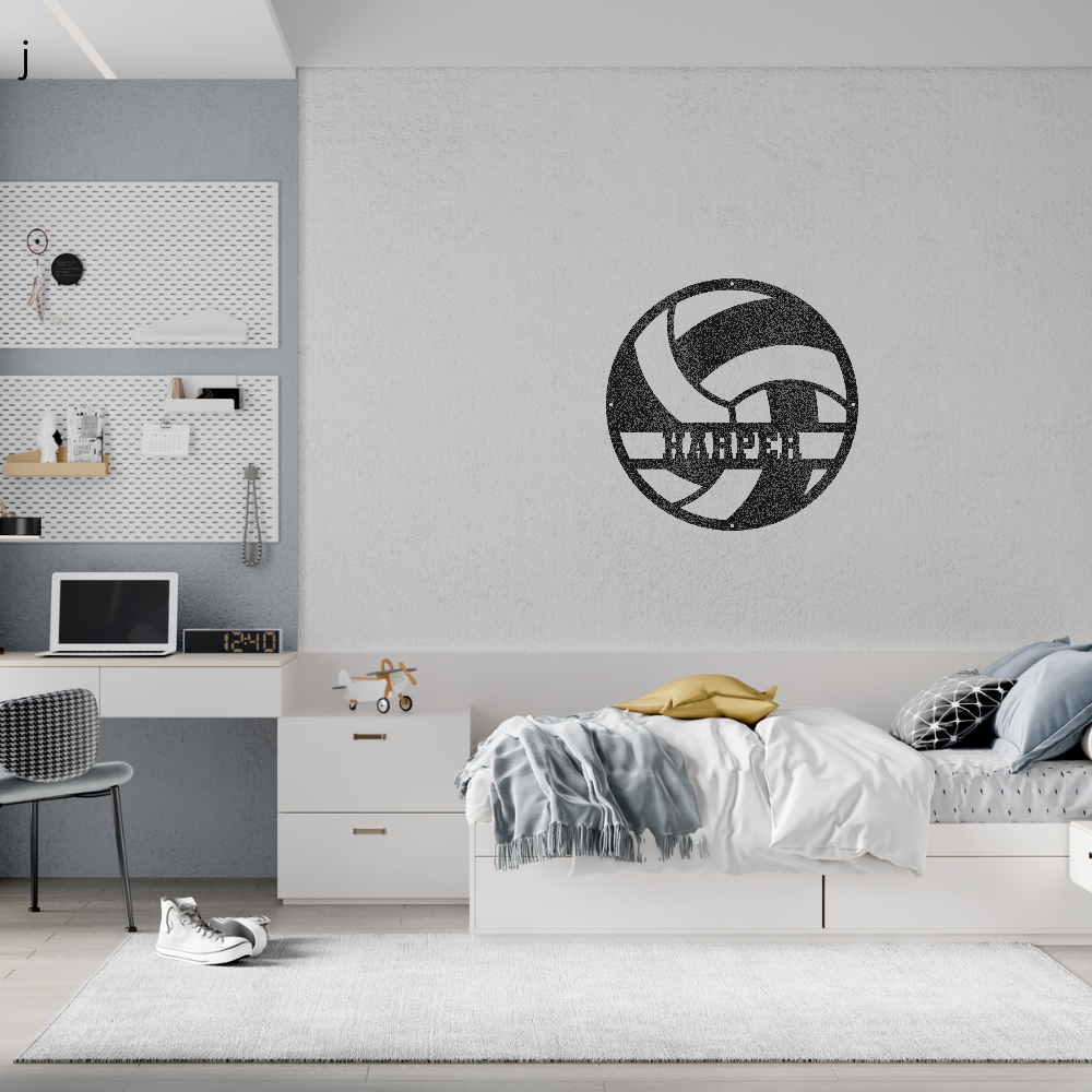 Personalized Volleyball metal wall sign