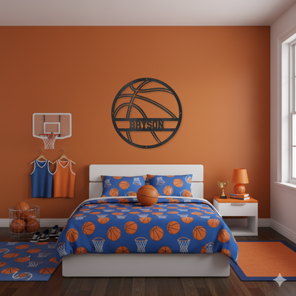 Personalized Metal Basketball Sign - Design #2
