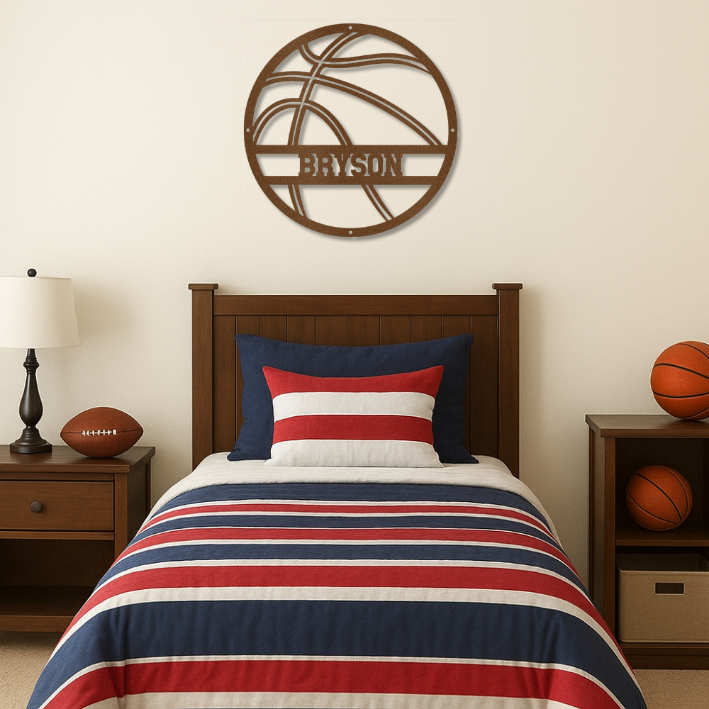 Personalized Metal Basketball Sign - Design #2