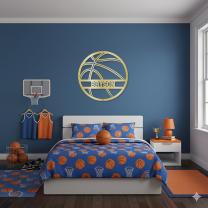 Personalized Metal Basketball Sign - Design #2