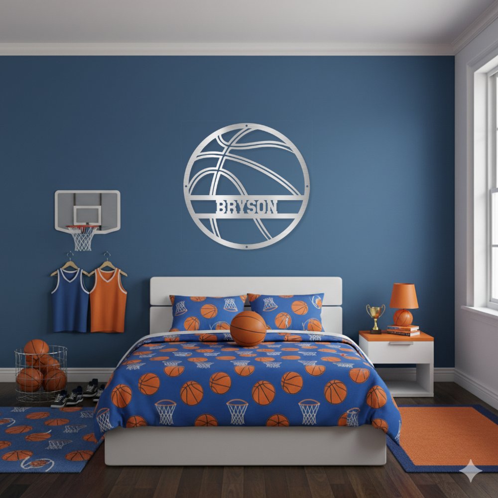 Personalized Metal Basketball Sign - Design #2