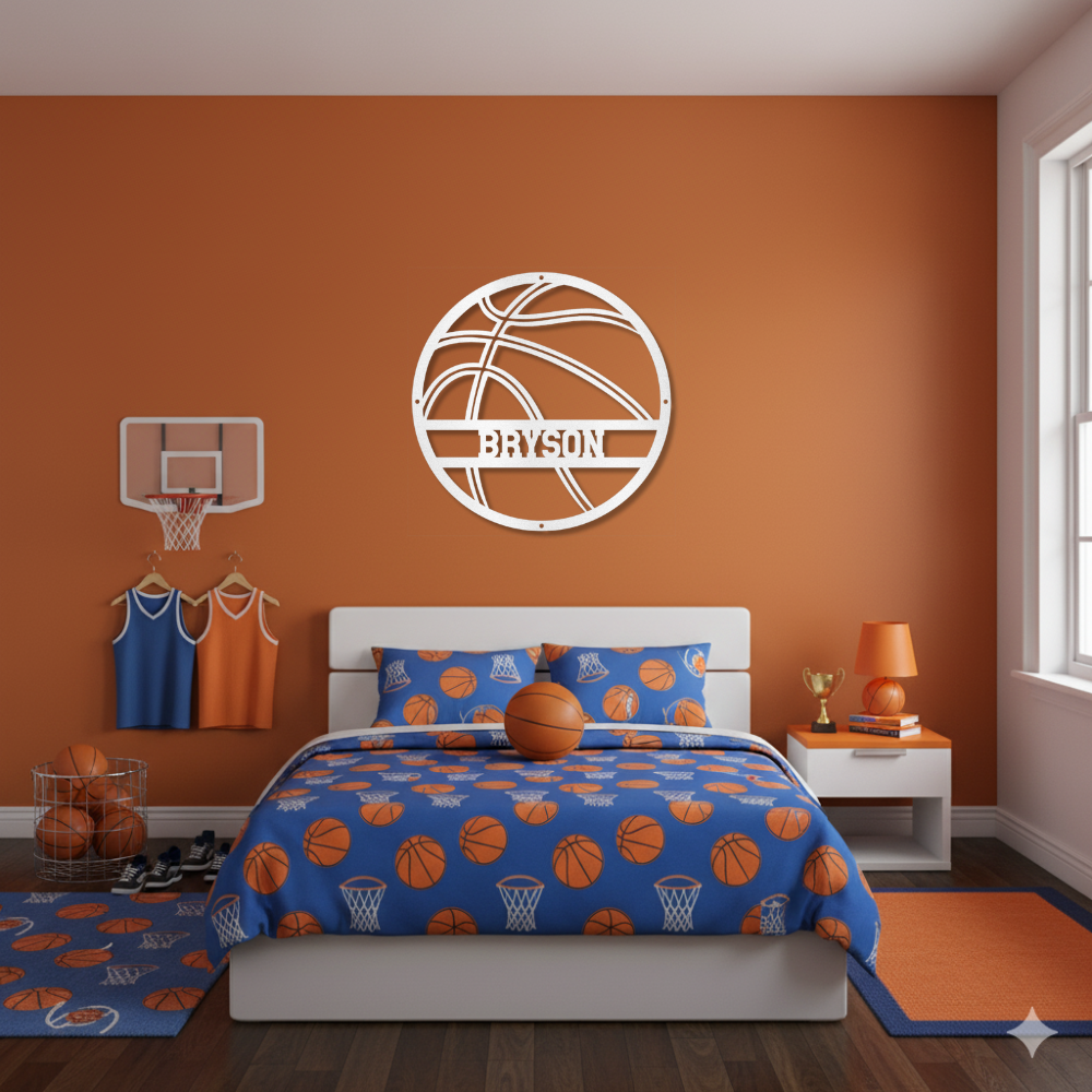 Personalized Metal Basketball Sign - Design #2