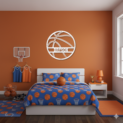 Personalized Metal Basketball Sign - Design #2