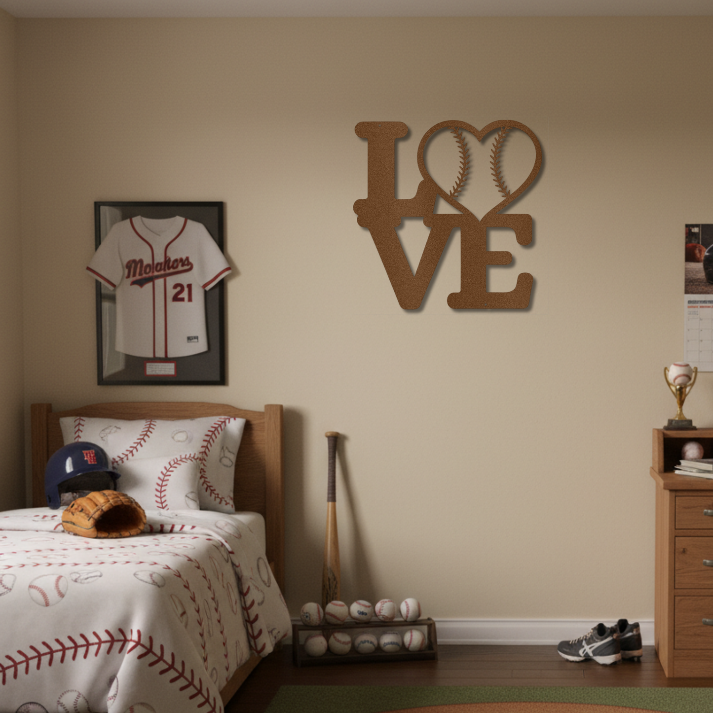 LOVE Baseball/Softball Metal Wall Art