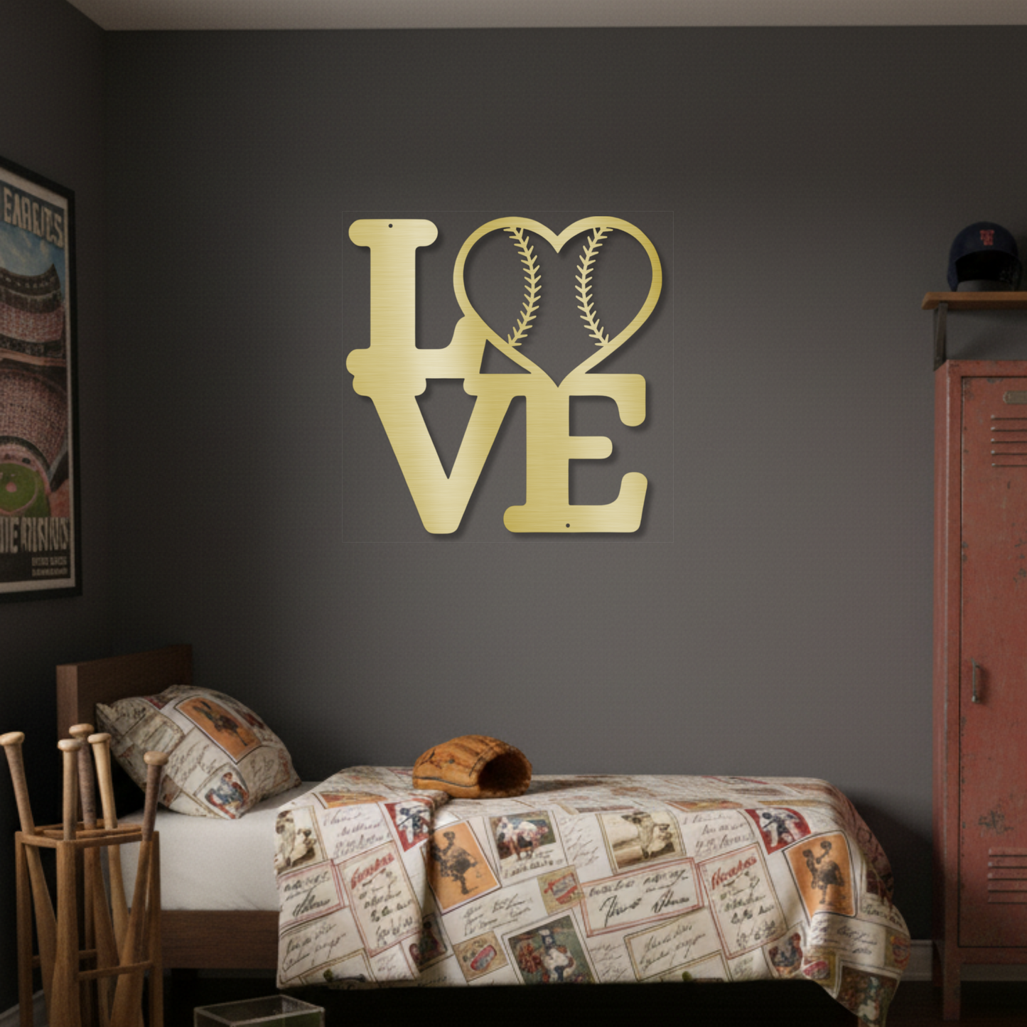 LOVE Baseball/Softball Metal Wall Art