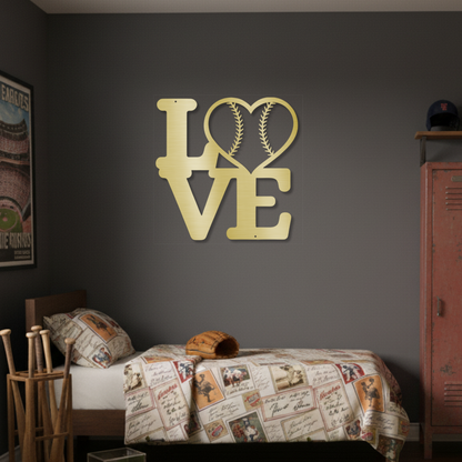 LOVE Baseball/Softball Metal Wall Art
