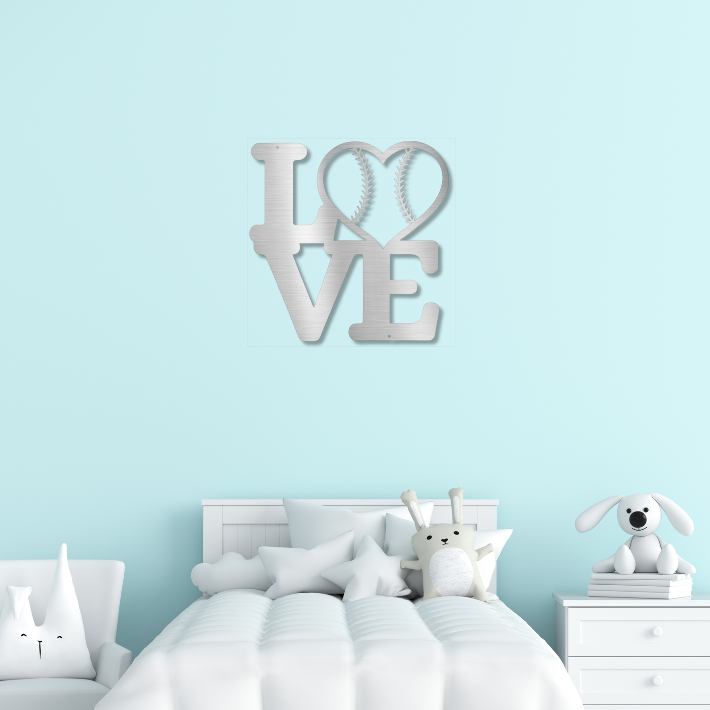 LOVE Baseball/Softball Metal Wall Art
