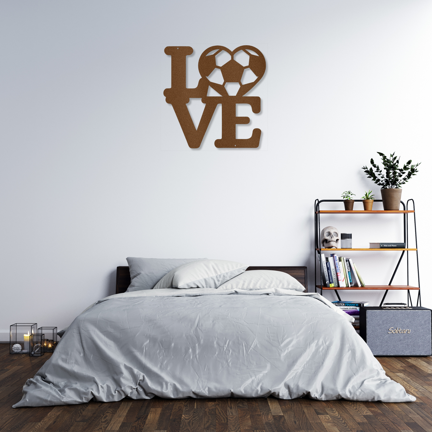 LOVE Soccer Metal Wall Art