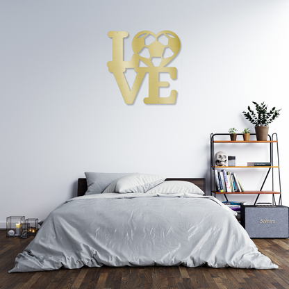 LOVE Soccer Metal Wall Art