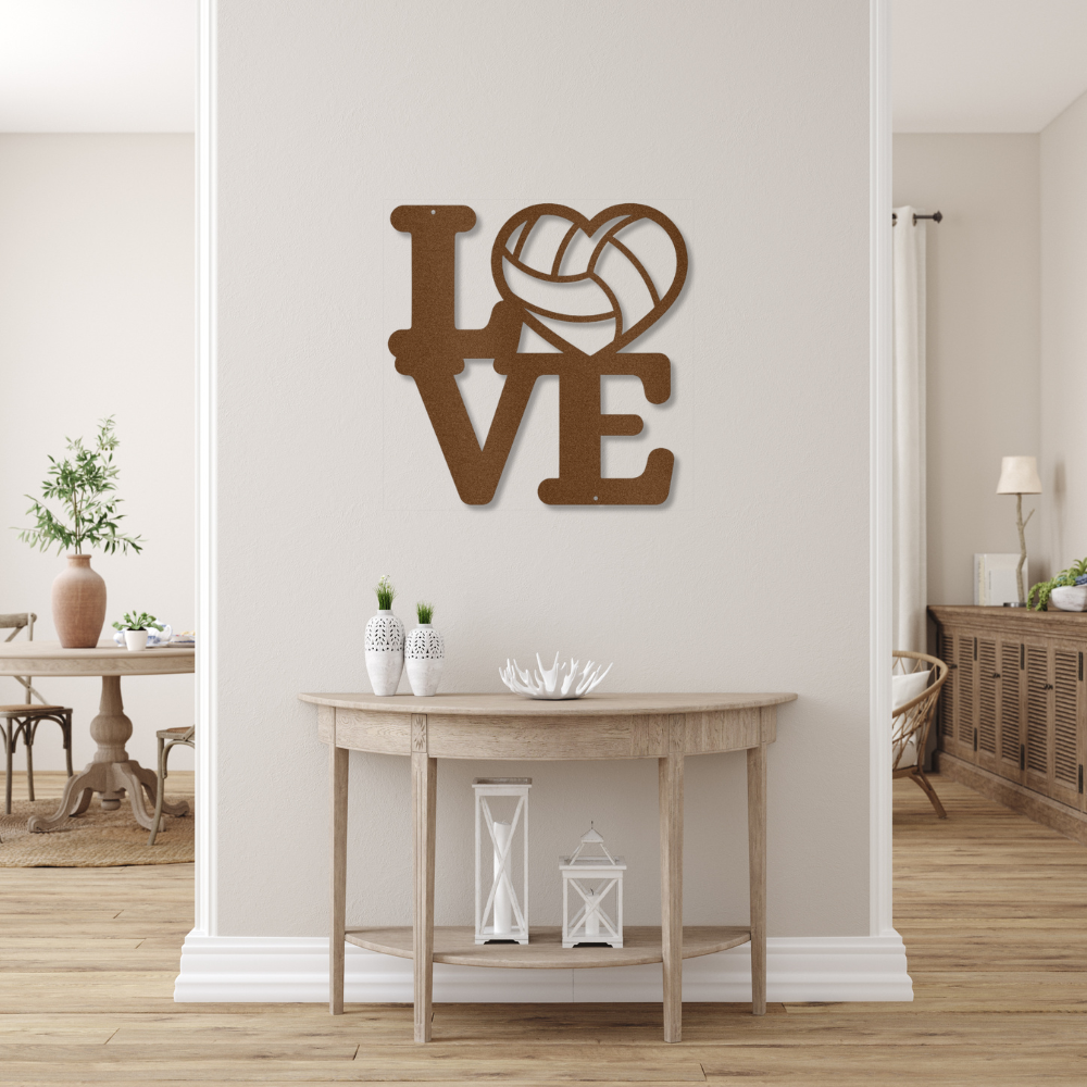 LOVE Volleyball Metal Wall Art
