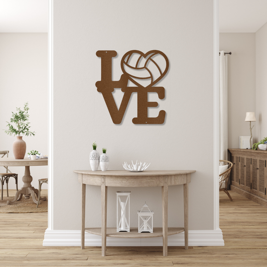 LOVE Volleyball Metal Wall Art