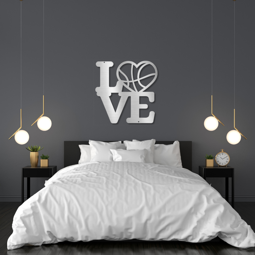 LOVE Basketball Metal  Wall Art