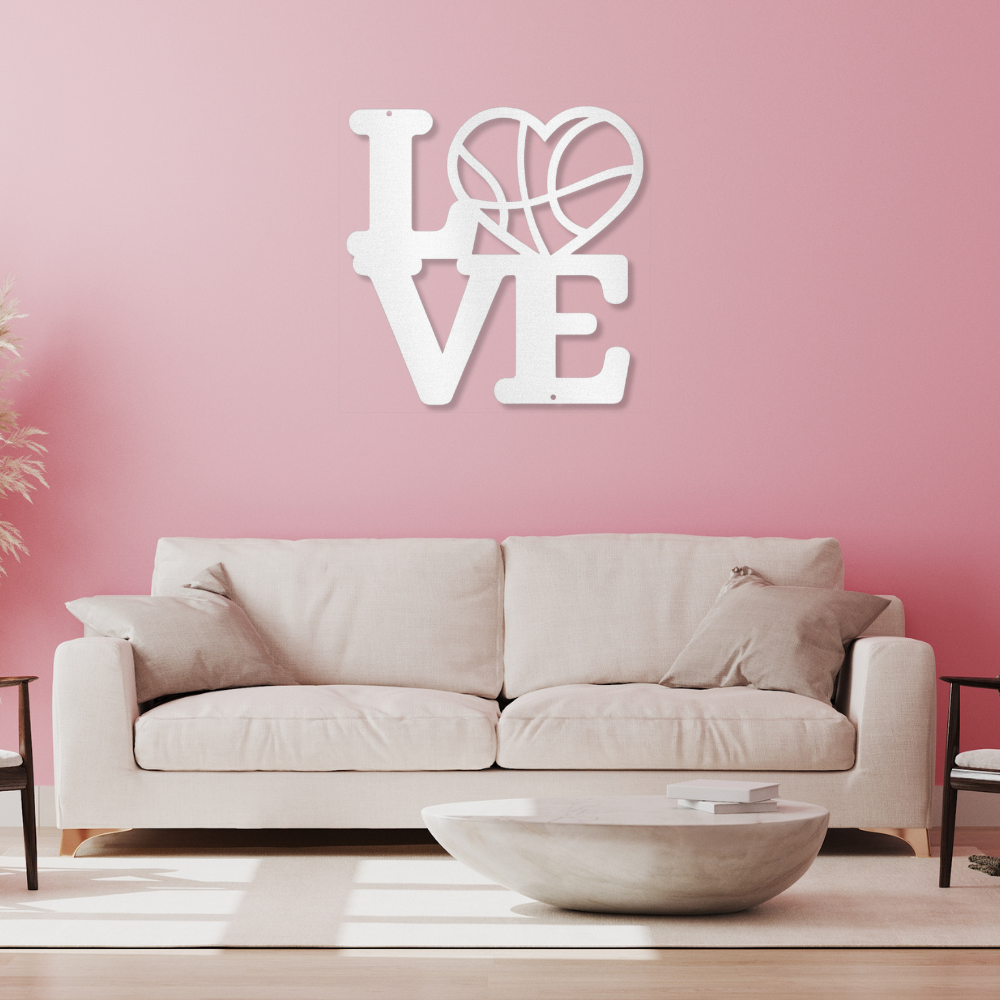 LOVE Basketball Metal  Wall Art