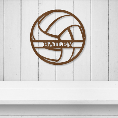 Personalized Metal Volleyball Sign - Design #2