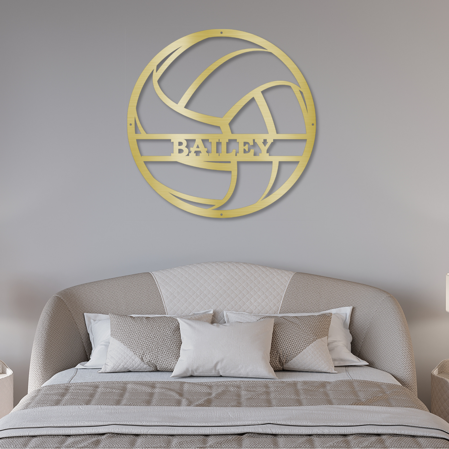 Personalized Metal Volleyball Sign - Design #2