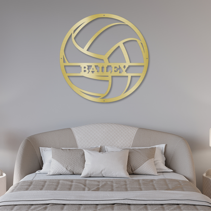 Personalized Metal Volleyball Sign - Design #2