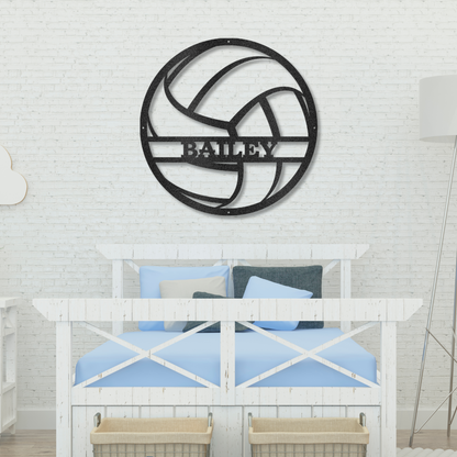 Personalized Metal Volleyball Sign - Design #2