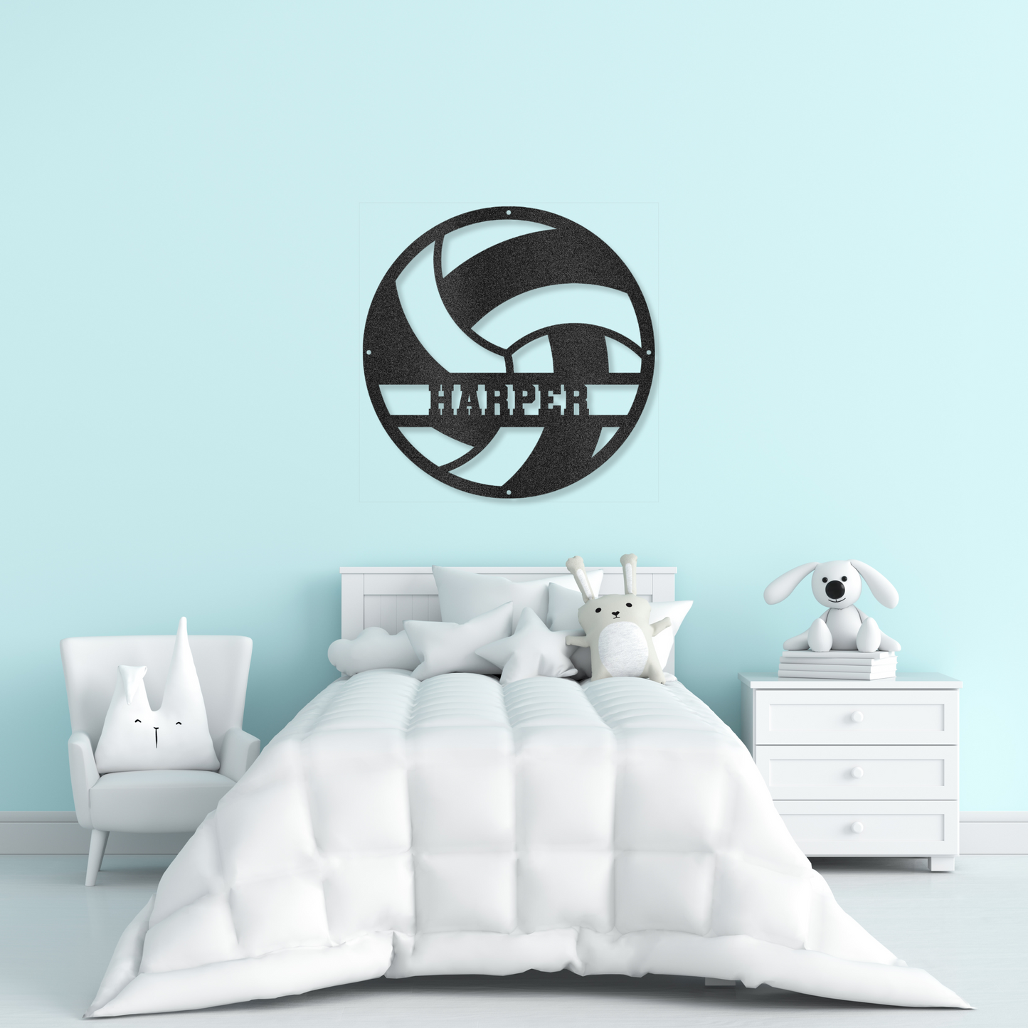 Personalized Metal Volleyball Sign - Design #1