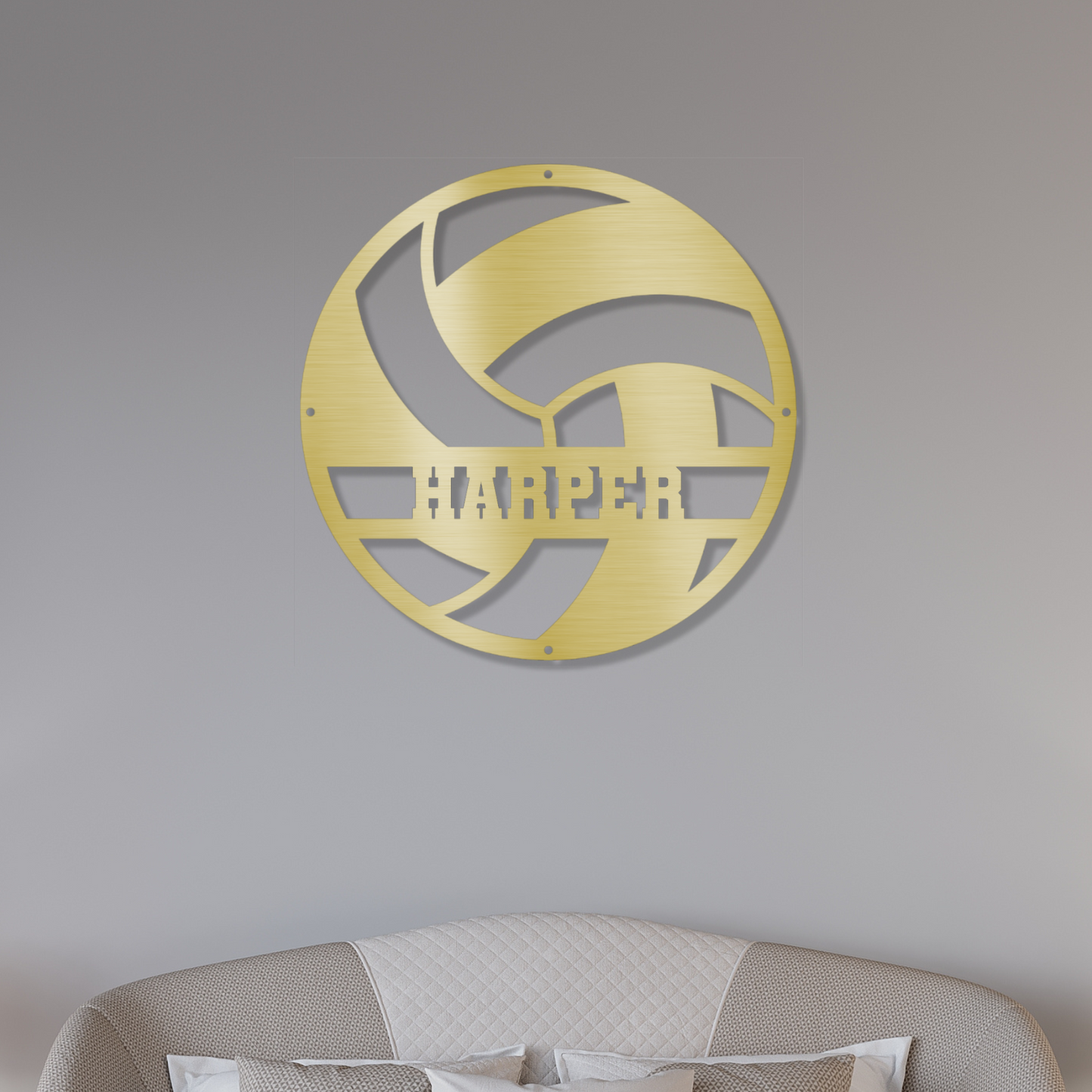 Personalized Metal Volleyball Sign - Design #1