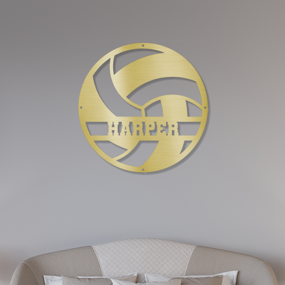 Personalized Metal Volleyball Sign - Design #1