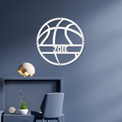 Personalized Basketball Metal Wall Art - Design #1